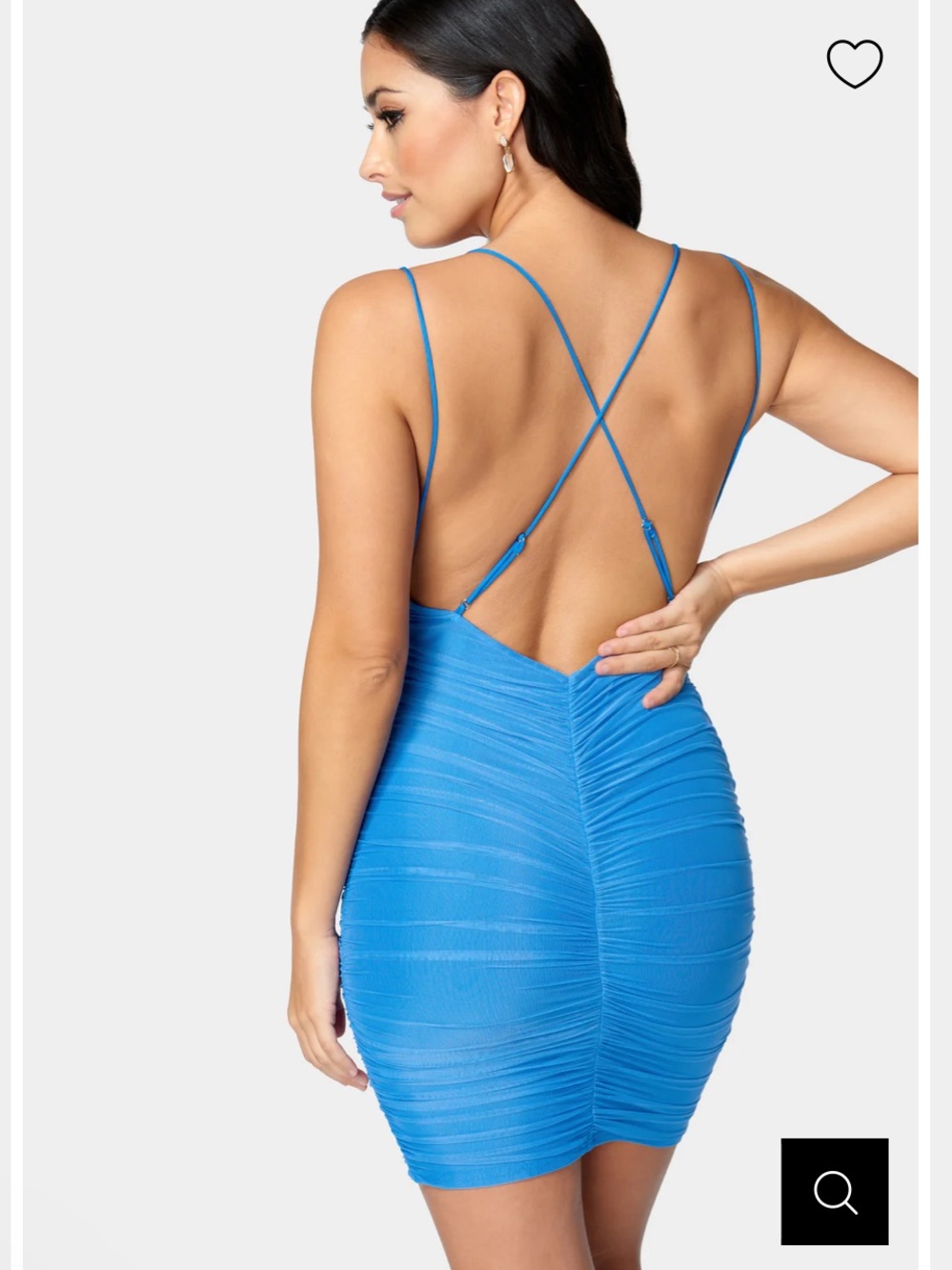NWOT BEBE Ruched Strappy V-Neck Mini Dress - Picture 3 of 9